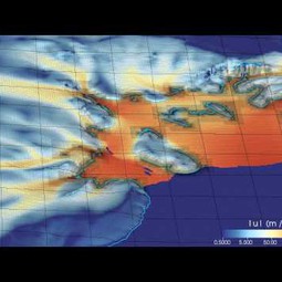 Simulation of glacier retreat in the Filchner-Ronne ice shelf over three centuries (video)