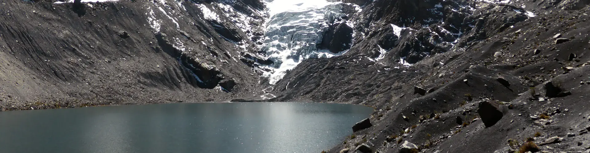 Glacier and glacier lake in the Bolivian Andes (Credit: Simon Cook)