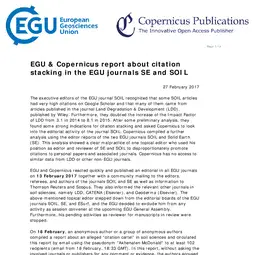 EGU–Copernicus report about citation stacking