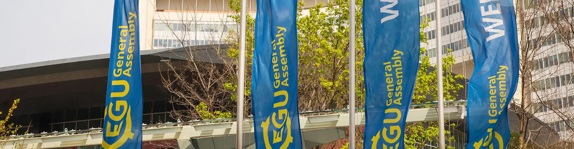 EGU General Assembly flags waving outside the Austria Center Vienna (Credit: EGU/Foto Pfluegl)