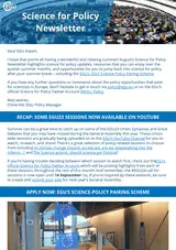Science for Policy Newsletter - August 2023