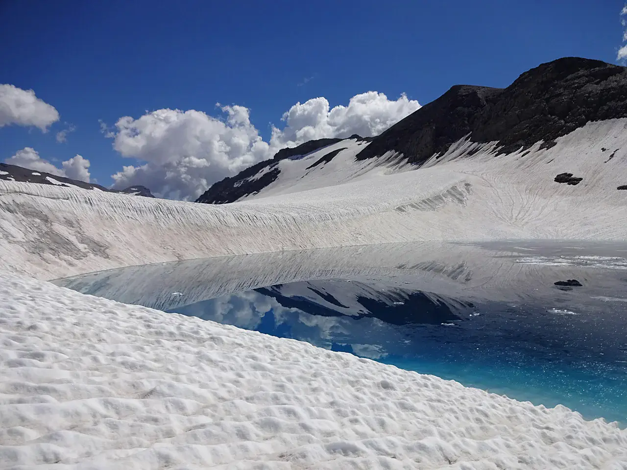 Pond on top of Plaine Morte glacier (Credit: M. Huss)