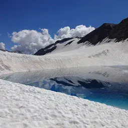 Pond on top of Plaine Morte glacier