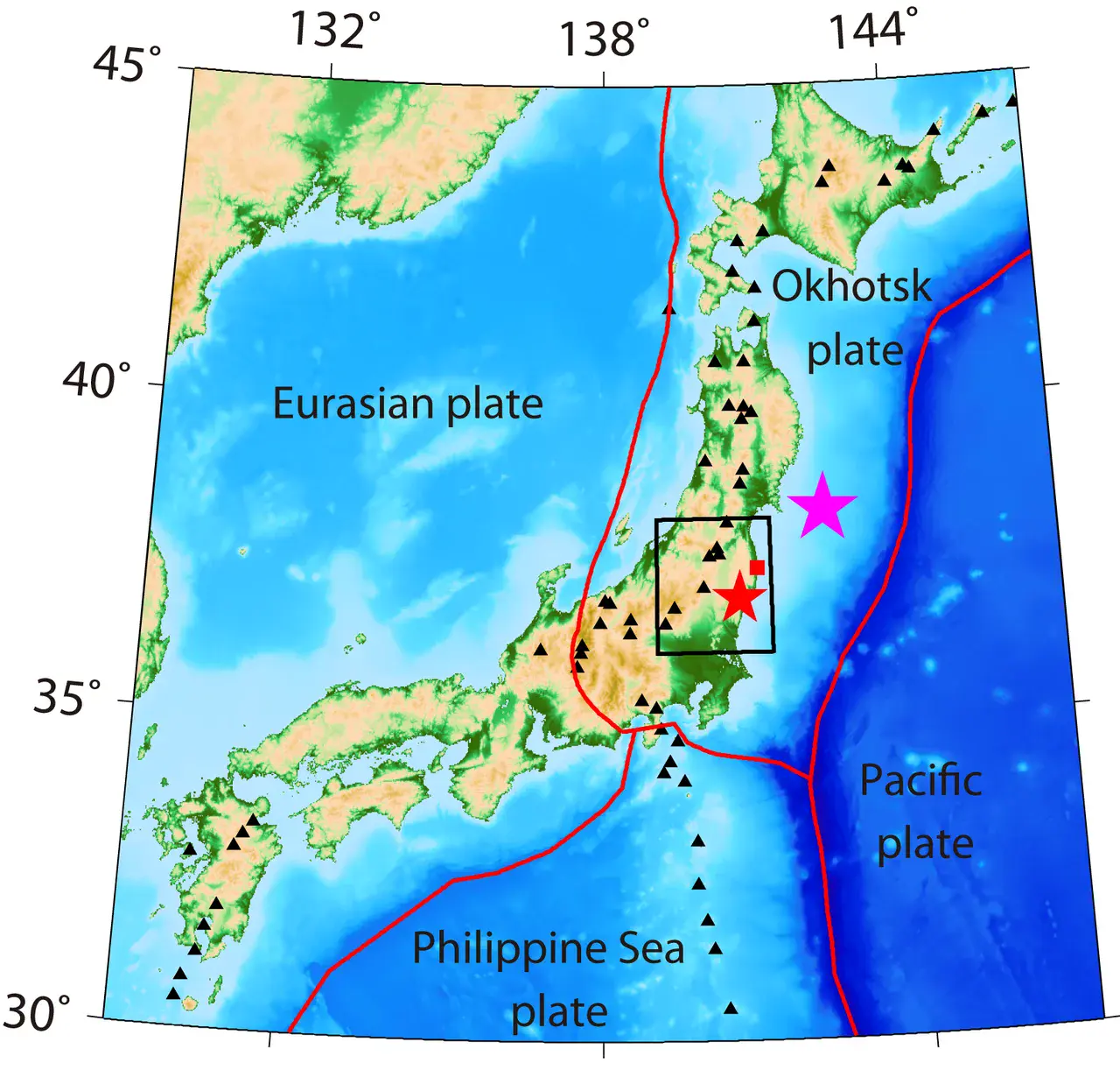 Map of Japan's islands indicating the area of study (Credit: Ping Tong, Dapeng Zhao and Dinghui Yang)