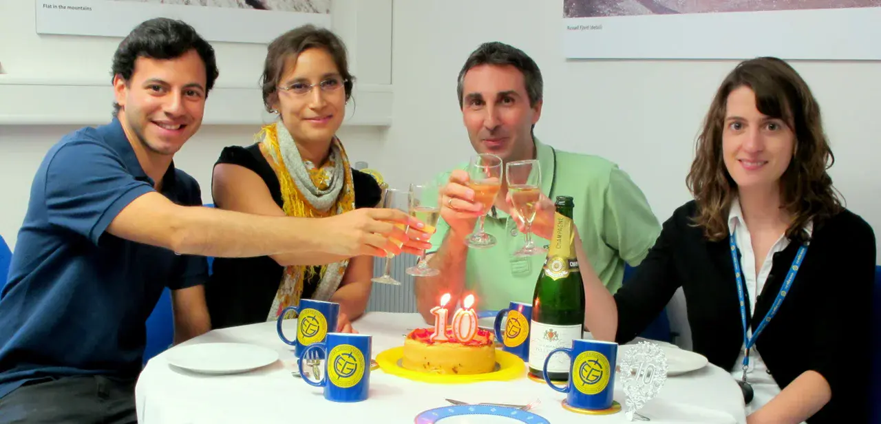 Anniversary lunch: EGU Executive Office celebrates 10 years of EGU (Credit: Edvard Glücksman)