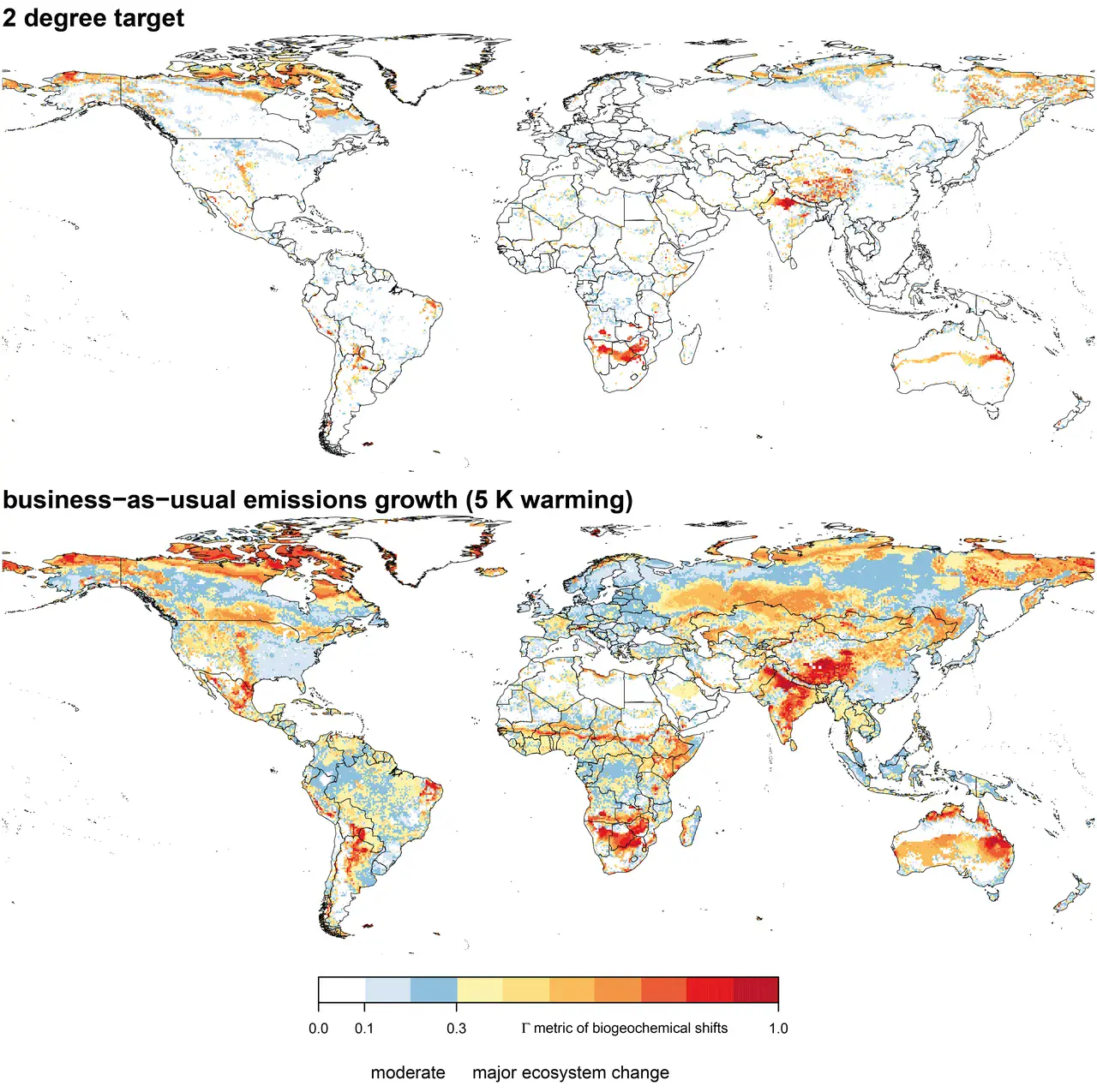 Land ecosystem changes under global warming (Credit: Ostberg et al., 2013)