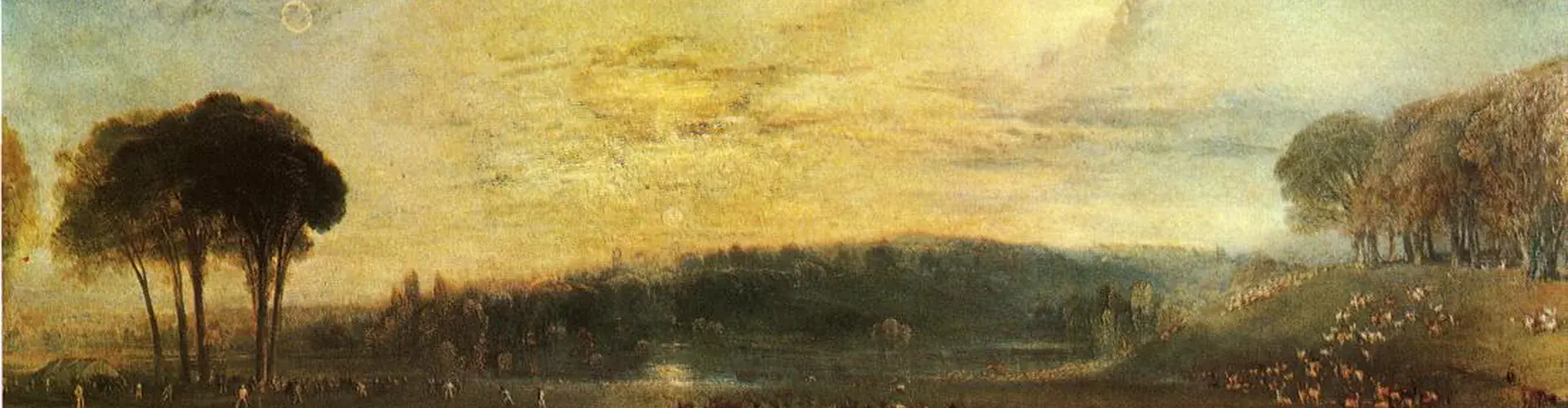 The Lake, Petworth: Sunset, Fighting Bucks, by J. M. W. Turner