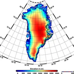 Greenland's elevation map