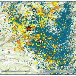 INGV terremoti map with information on the earthquakes that hit central Italy last week