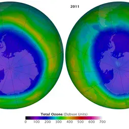 Antarctic ozone 'hole' in September 2006 and 2011