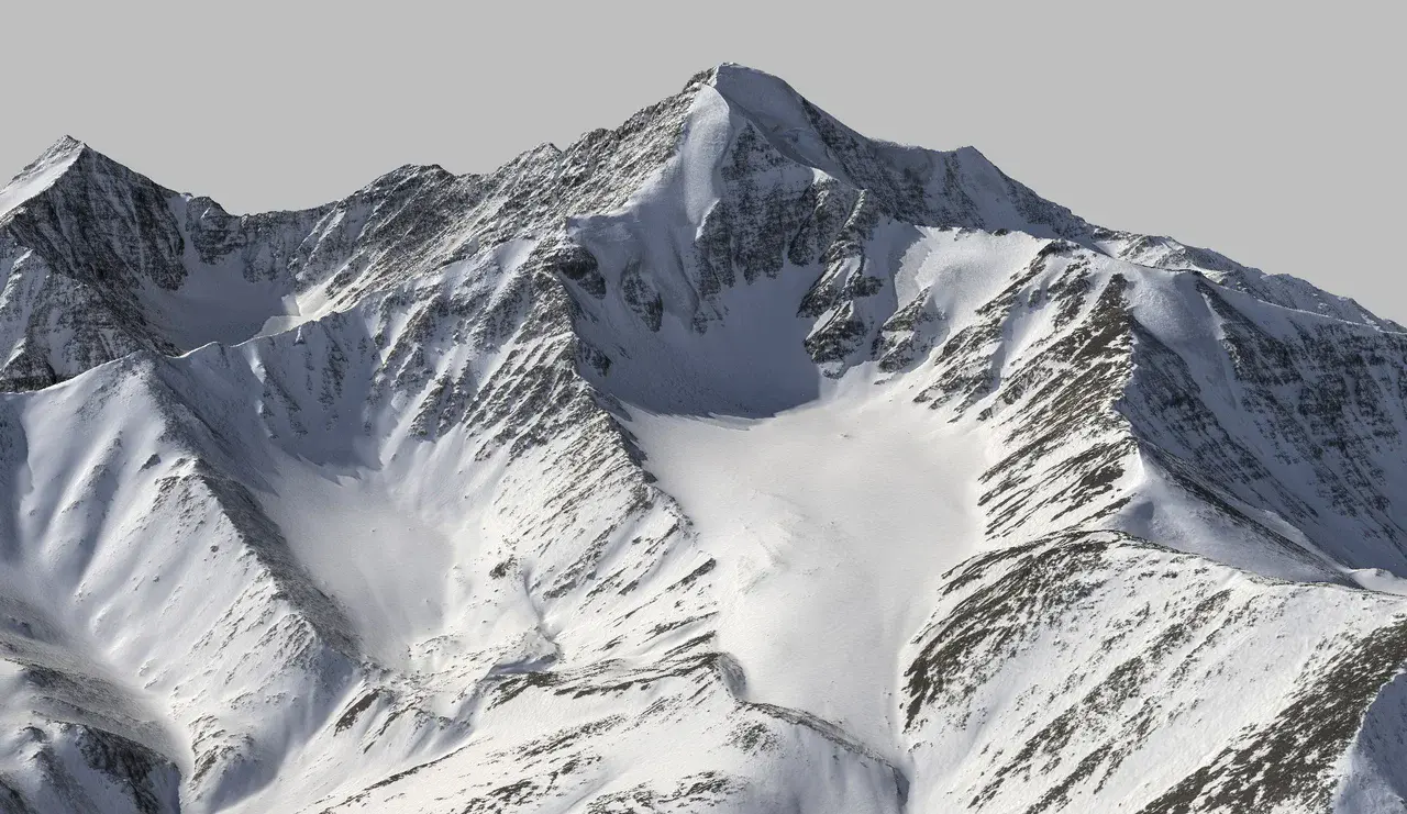 3D visualisation of Mt Chamberlin based on fodar data (Credit: Fairbanks Fodar)