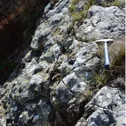 Ancient barite outcrop in South Africa