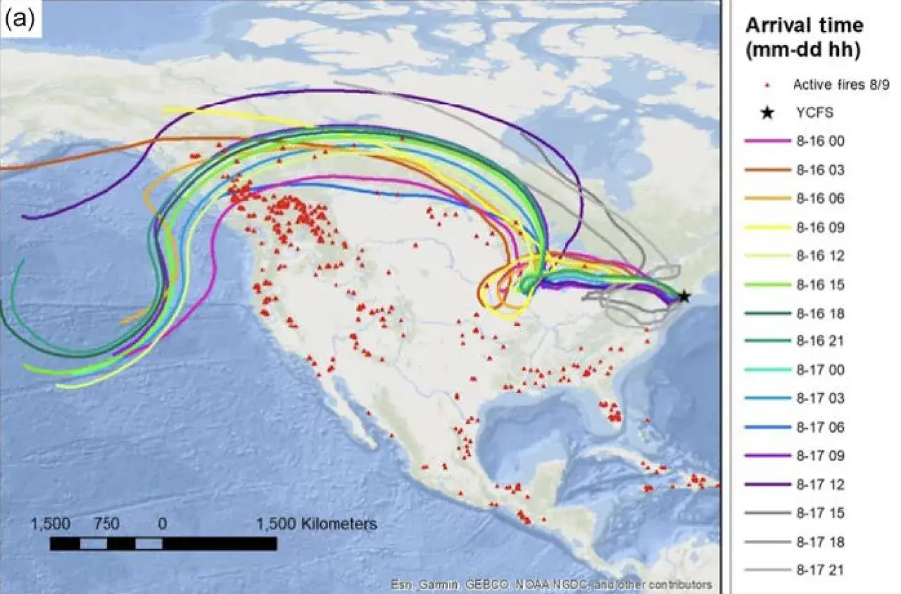 Map of the area modeled in this study (Credit: Rogers et al., Atmos. Chem. Phys., 2019)