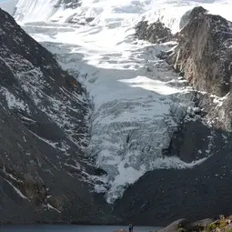 Glacier and glacier lake in the Bolivian Andes (3)