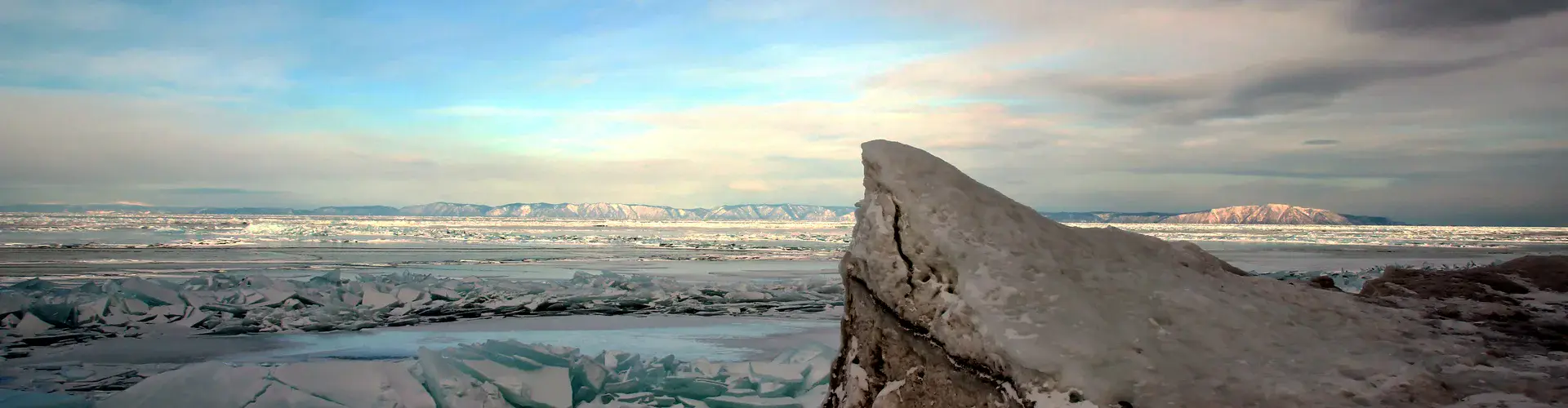 Even in the warmer decades of the present, some lakes – such as Lake Baikal in Russia – can freeze over in winter (Credit: Dmitry Vlasov, via imaggeo.egu.eu)