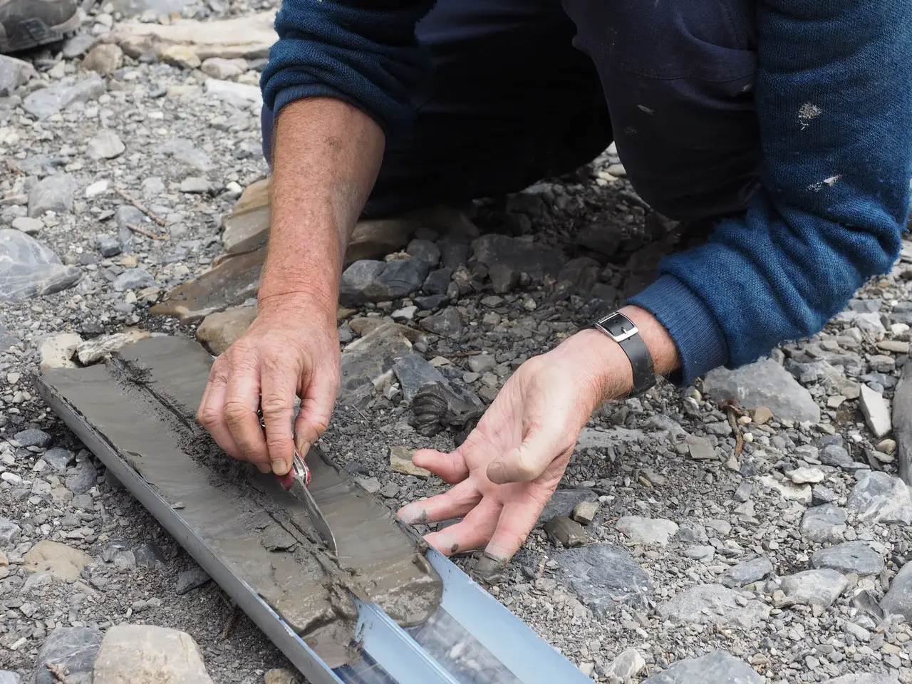 Lake sediments from lake Oeschinen, Switzerland (Credit: Benjamin Amann, University of Bern)