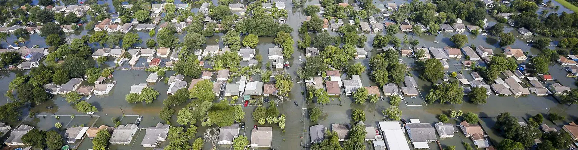 Aerial view showing flooding from Harvey in a residential area in Southeast Texas, Aug. 31, 2017 (Credit: Air National Guard photo by Staff Sgt. Daniel J. Martinez)