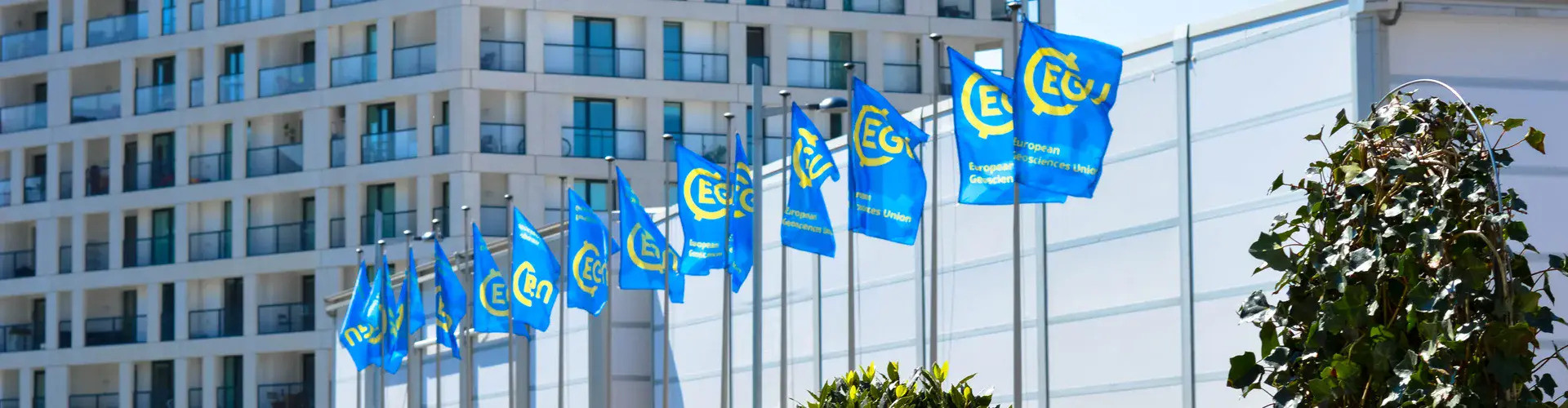 Flags outside the ACV during the EGU 2017 General Assembly (Credit: Kai Boggild/EGU)