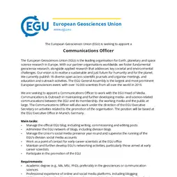 EGU Communications Officer job ad 2019