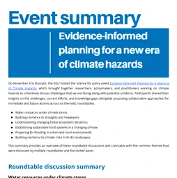 Event summary: Evidence-Informed Planning for a New Era of Climate Hazards