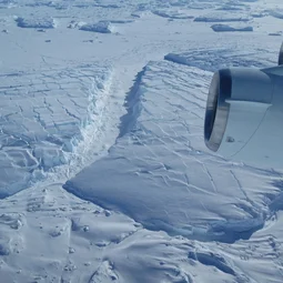 Frozen icebergs near Thwaites Glacier in West Antarctica