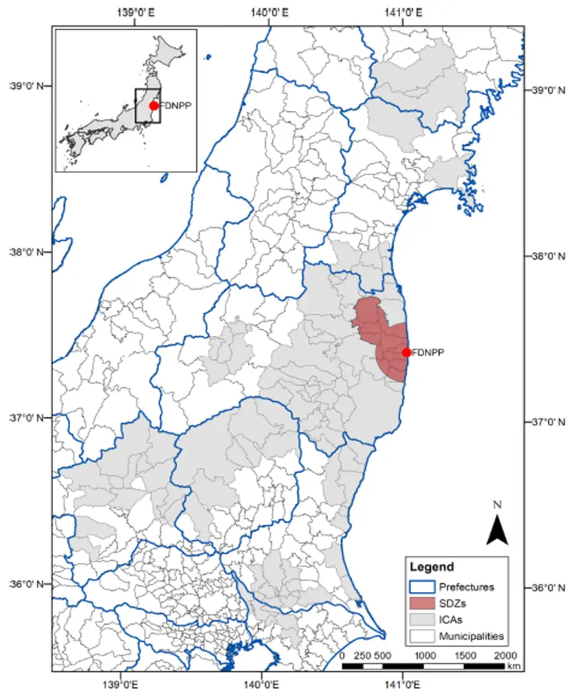 Map of Fukushima prefecture (Credit: Evrard et al., SOIL 2019)
