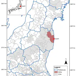 Map of Fukushima prefecture