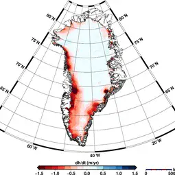 Elevation change in Greenland