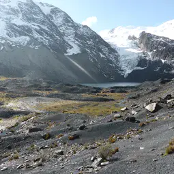 Glacier and glacier lake in the Bolivian Andes (2)
