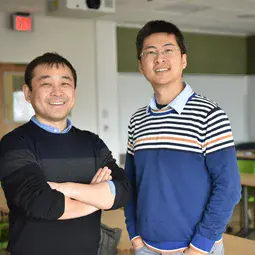 Kaiyu Guan (left) and Chongya Jiang at the University of Illinois