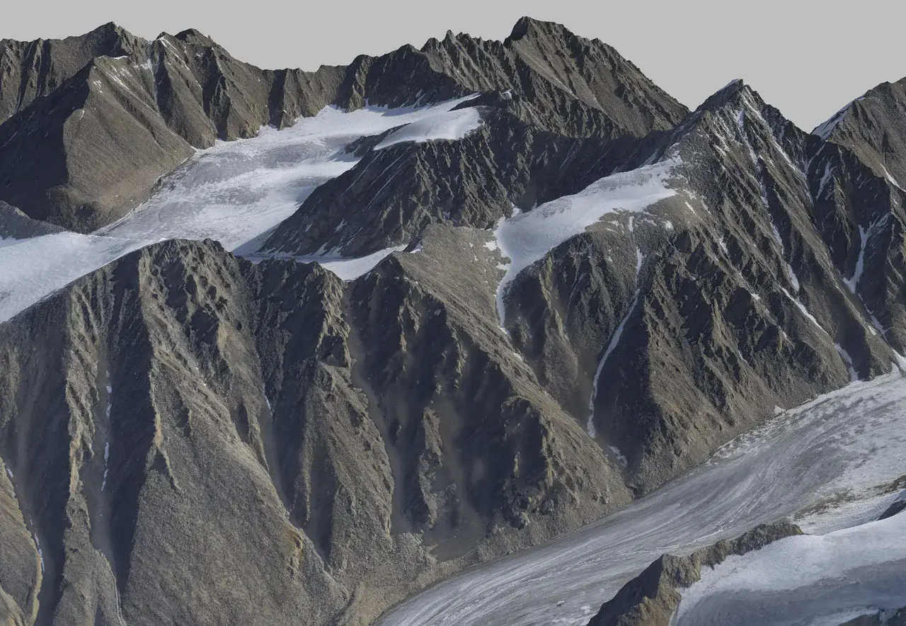 3D visualisation of Mt Hubley based on fodar data (Credit: Fairbanks Fodar)