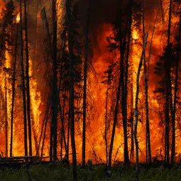 Boreal forest fire in Canada