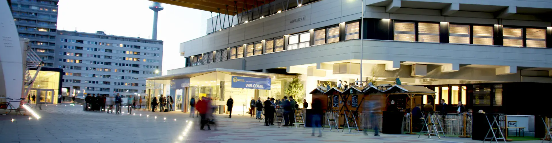 Evening at the Austria Center Vienna during the EGU General Assembly (Credit: Keri McNamara/EGU)