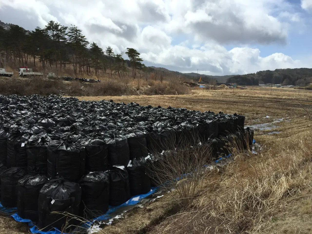 Overview of an area near Fukushima used for temporary storage of contaminated land (Credit: Evrard et al., SOIL 2019)