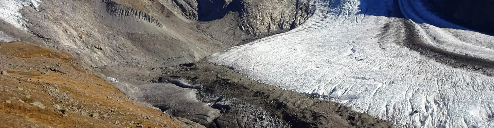 Gorner glacier, the second largest Alpine glacier, at the end of the summer of 2017 (Credit: M. Huss)