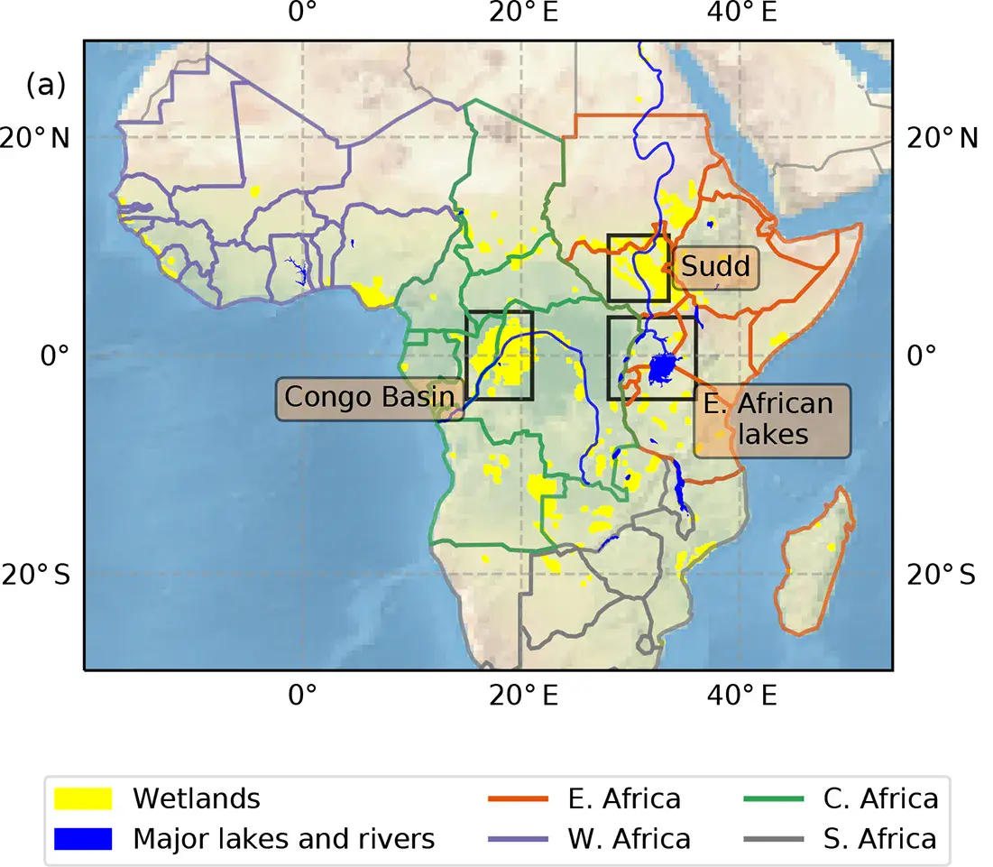 Map of the area modeled in this study (Credit: Lunt et al., Atmos. Chem. Phys., 2019)