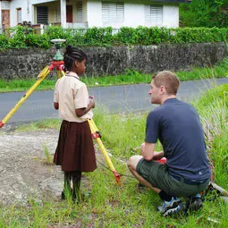 Volcanologist James Hickey combining outreach and fieldwork whilst in Dominica