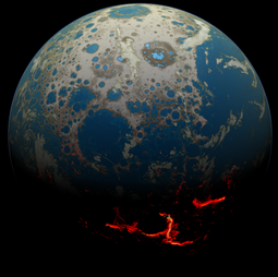 An artist's conception of the early Earth
