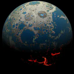 An artist's conception of the early Earth