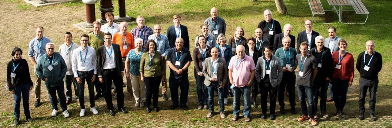 Group picture of the editors of the scientific journal Atmospheric Chemistry and Physics (ACP) together with the Publications Committee of the European Union of Geosciences (EGU). (Credit: Dom Jack, MPIC)