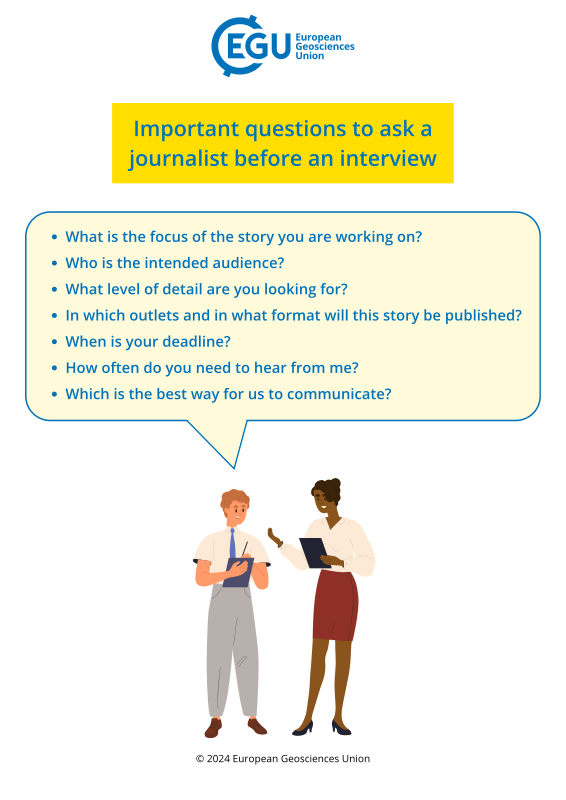 EGU Guide - questions to ask a journalist before an interview